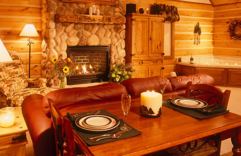 Cabin interior at Cabins and Candlelight.