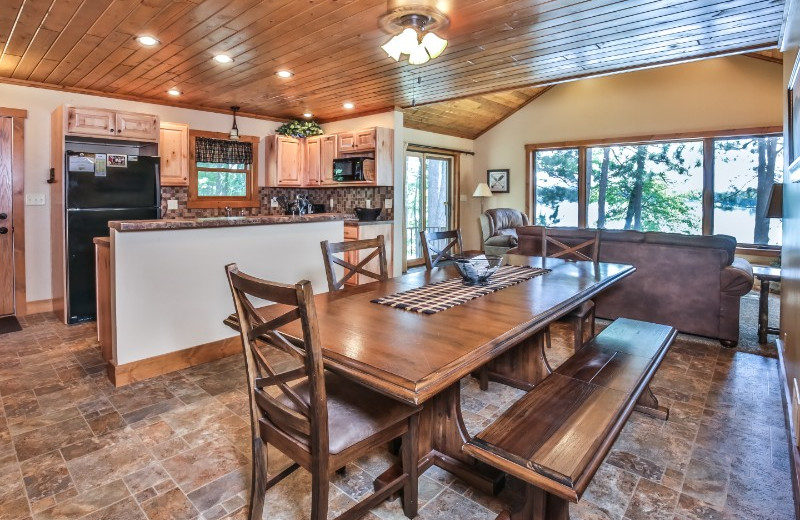 Cabin kitchen at Serenity Bay Resort.