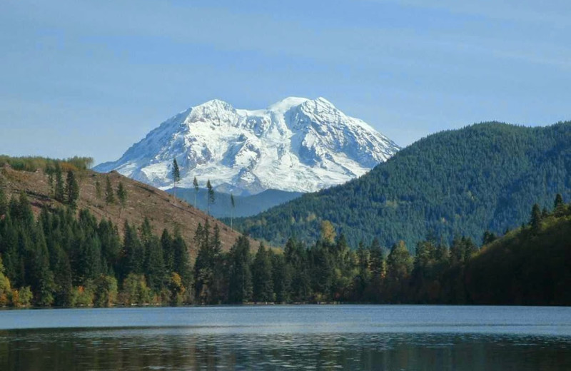 Mountain view at The Historic Mineral Lake Lodge.