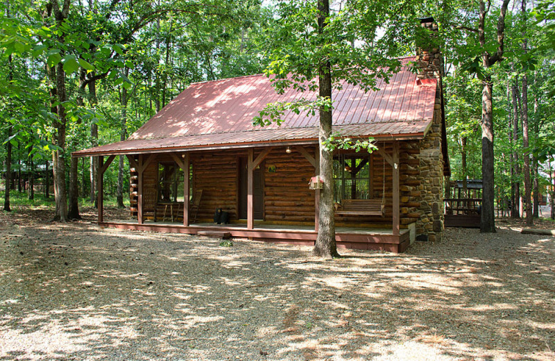 Cabin exterior at Lake Mountain Cabins.