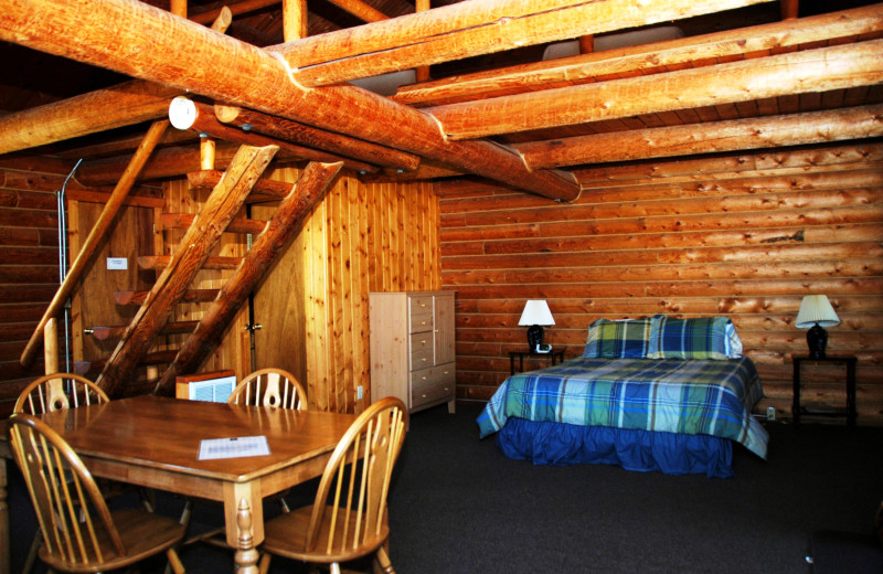 Cabin interior at Galloup's Slide Inn.