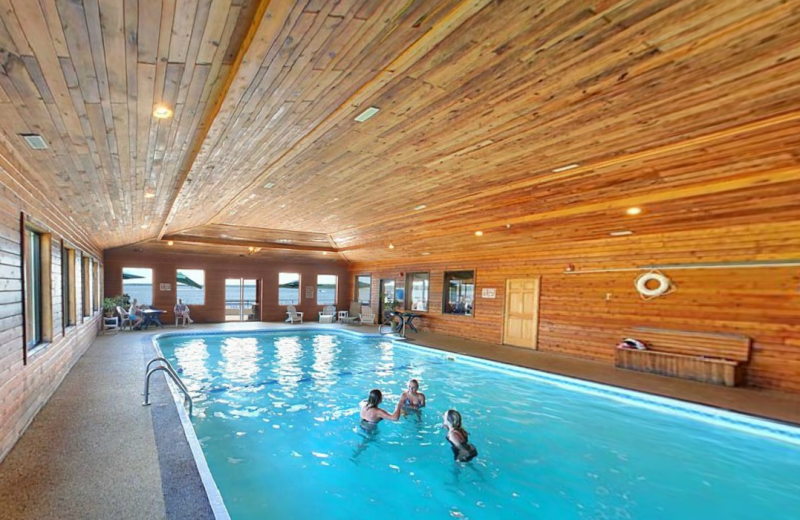 Indoor pool at Hiawatha Beach Resort.