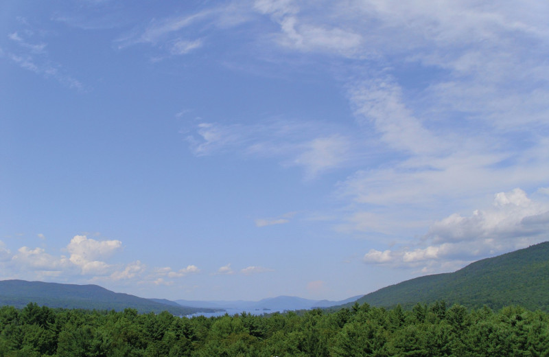 Mountain view at Travelodge Lake George.