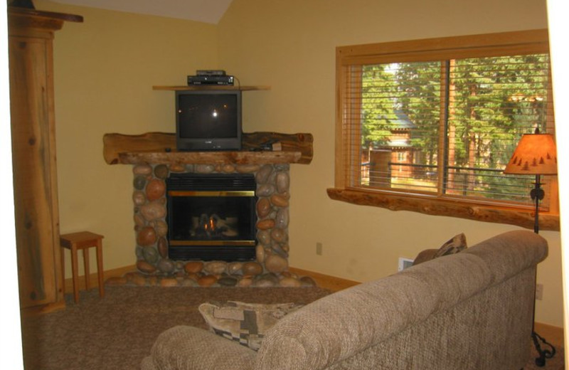 Cabin living room at Timberline Meadows Lodges.