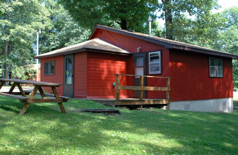 Cabin exterior at Pine Point Lodge.