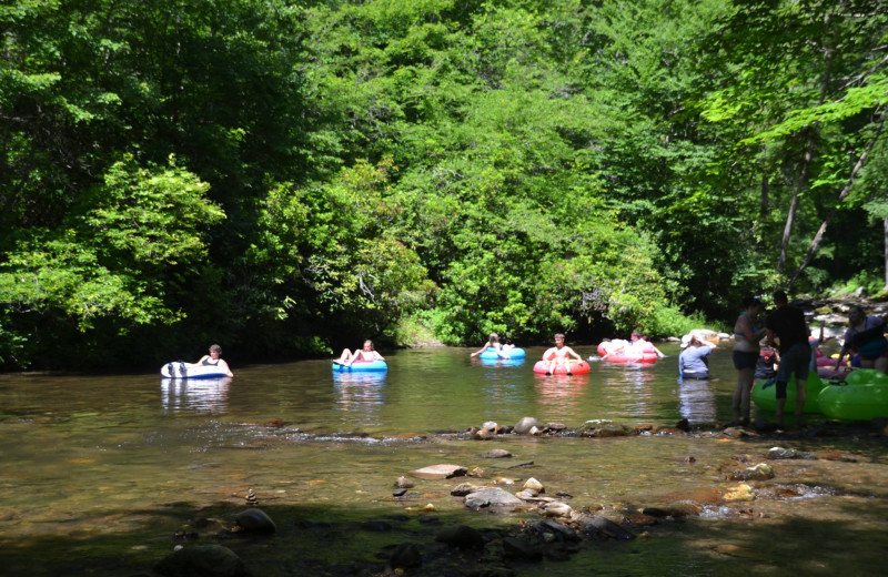 Tubing at Hidden Creek Cabins.