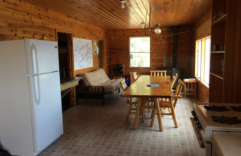 Cabin kitchen at Clark's Resorts & Outposts.