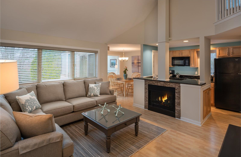 Condo living room at The Club at New Seabury.