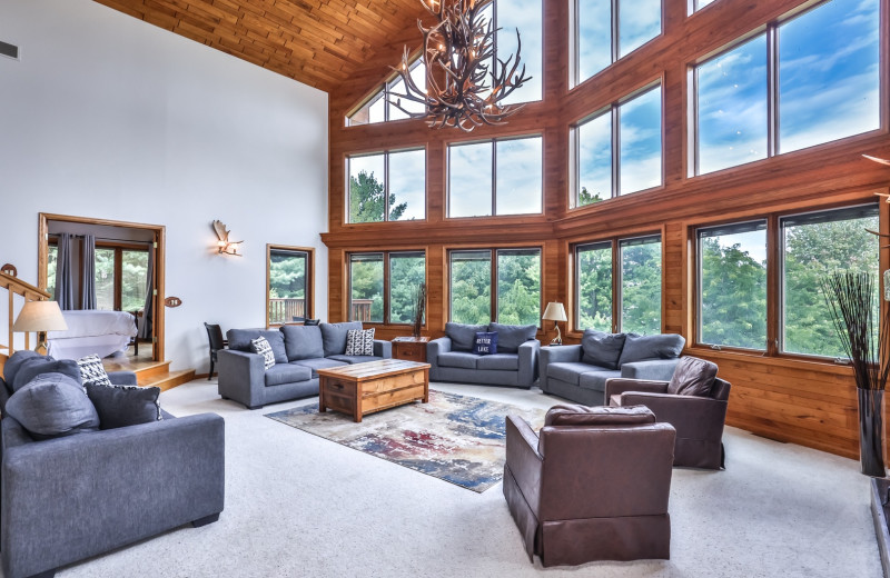 Rental living room at Hiller Vacation Homes.