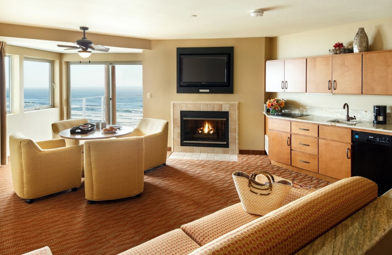 Guest room at Hallmark Resort in Newport.