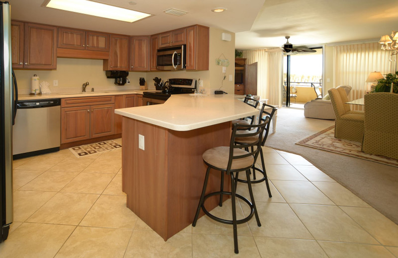 Guest kitchen at Nautilus Condominiums.