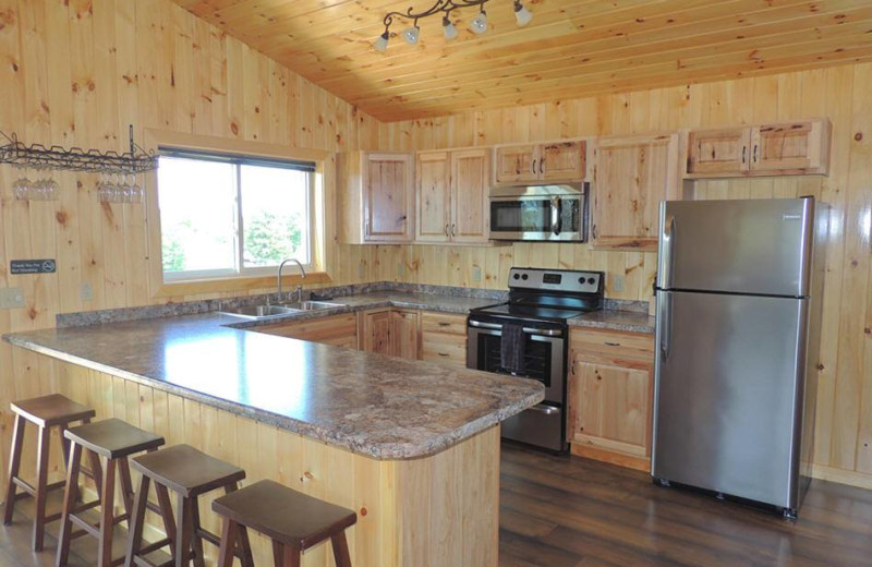 Cottage kitchen at Angel Rock Waterfront Cottages.