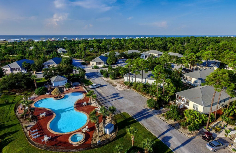 Aerial view of Luna Beach Properties.