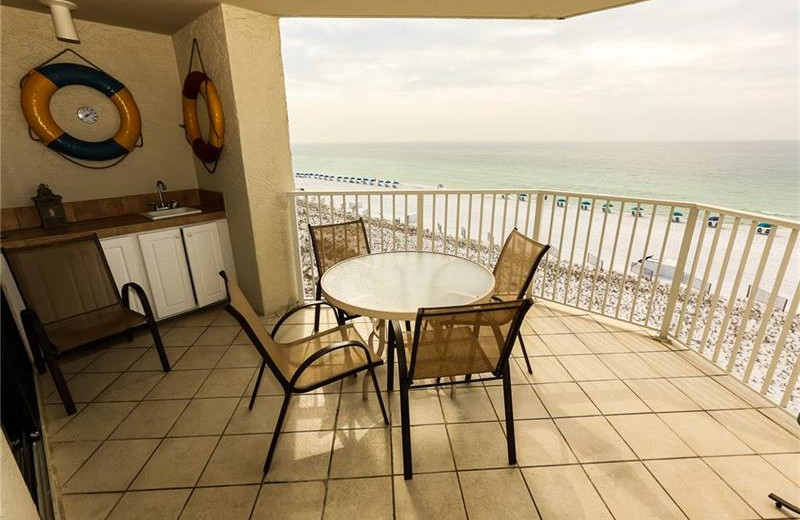 Rental balcony at Holiday Isle Properties.