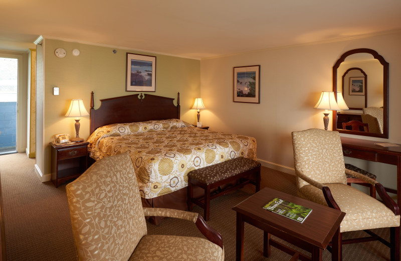 Guest room at The Sparhawk Oceanfront Resort.