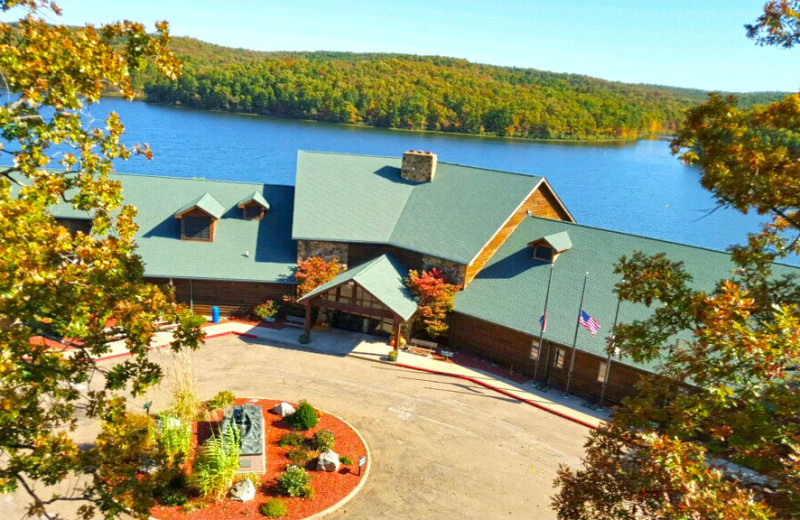 Aerial view of YMCA Trout Lodge & Camp Lakewood.