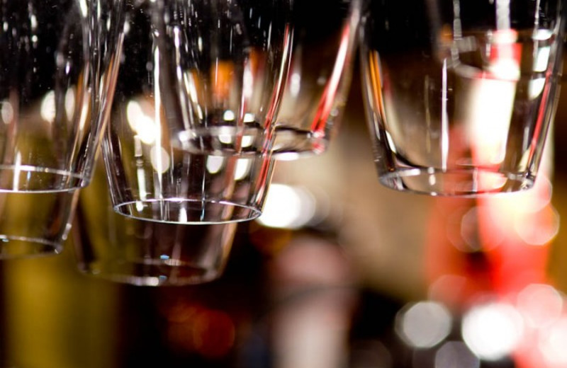 Wine glasses at White Buffalo Club.