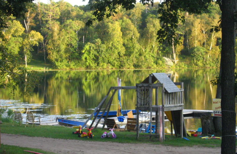 Lake view of Shady Hollow Resort and Campground.