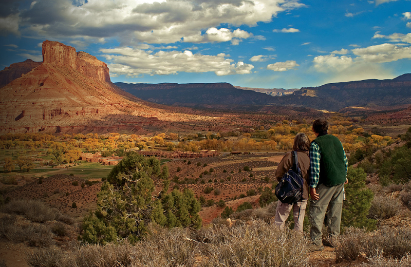 Couple Looking at View at Gateway Canyons Resort 