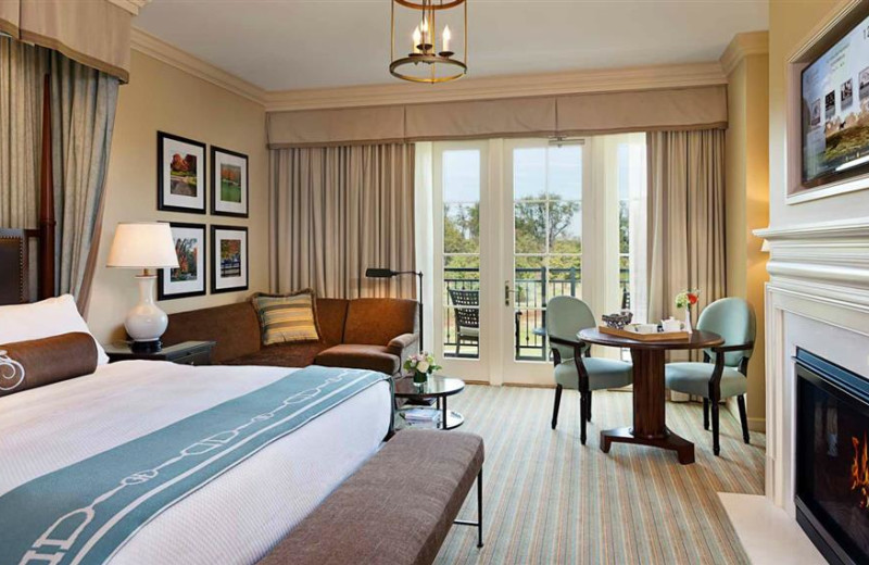 Guest room with fireplace at Salamander Resort & Spa.