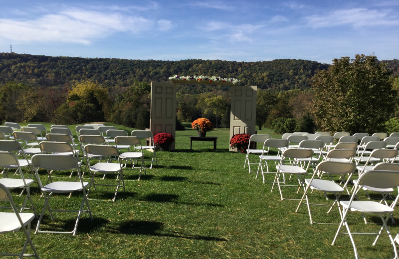 Wedding ceremony at Water Gap Country Club.