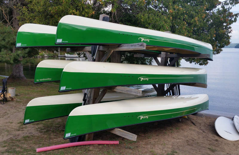 Canoes at Port Cunnington Lodge & Resort.