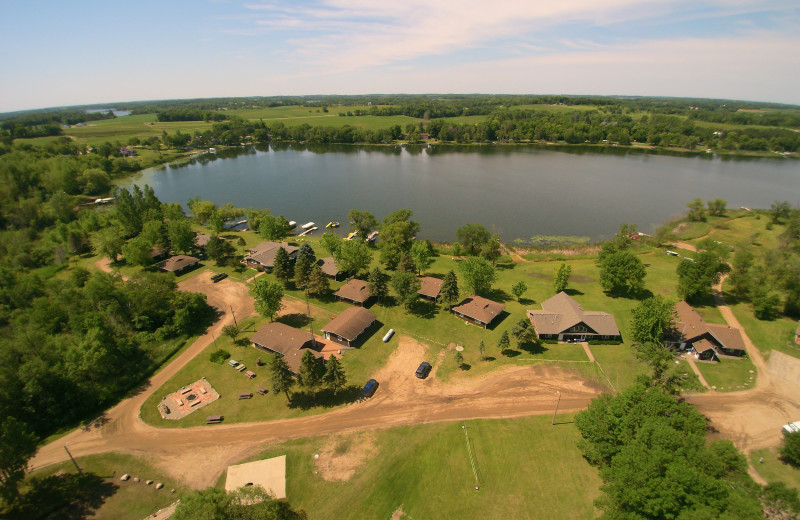 Aerial view of Weslake Resort. 