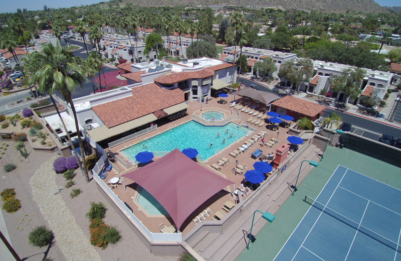 Aerial view of Scottsdale Camelback Resort.