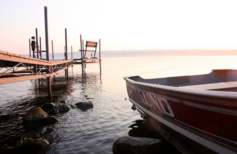 Boats by the dock at Country House Resort.