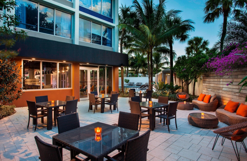 Patio at Aloft Miami Dadeland.