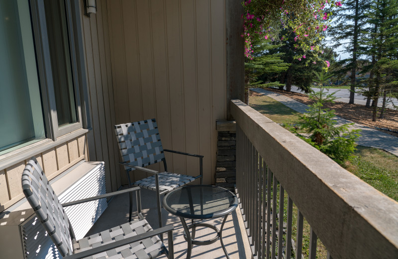 Guest balcony at Tunnel Mountain Resort