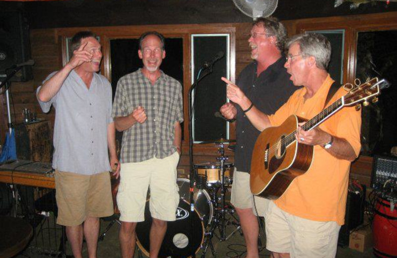 Entertainment by the bar at Nelson's Resort.