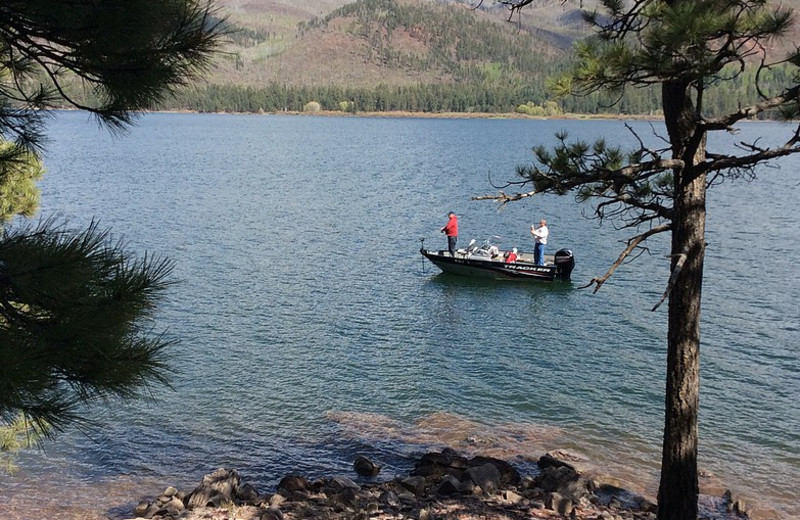 Fishing at Lone Wolf Cabins and Getaway.