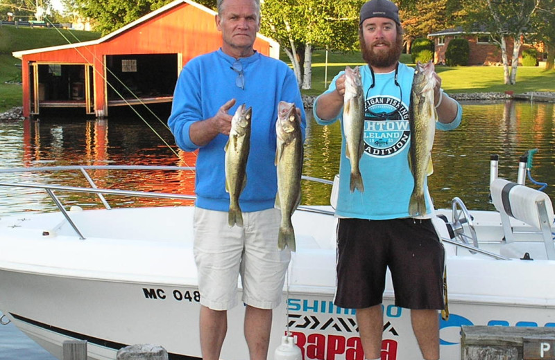 Fishing at Lake Leelanau Narrows Resort. 
Lake Effect Charter Service out of the resort.