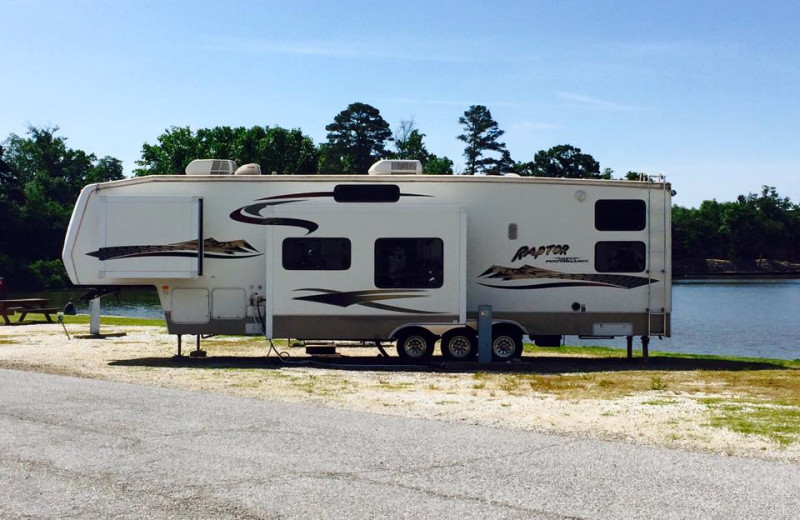 RV campsite at Lake Hamilton Resort.