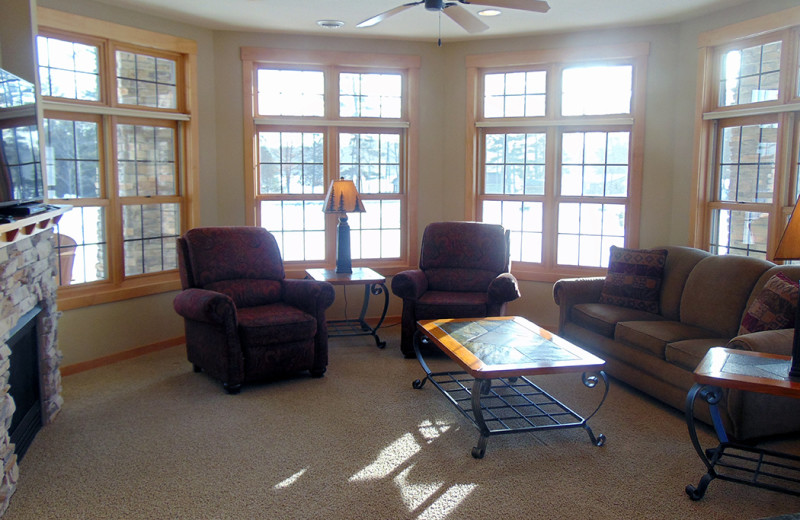 Guest living room at Northernaire Resort.
