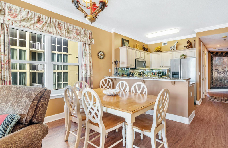 Rental kitchen at Bender Realty Vacation Rentals.