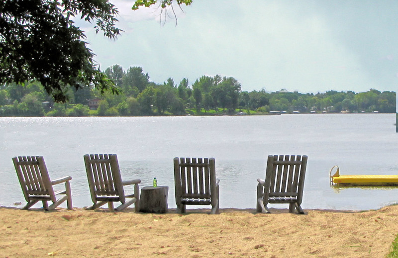 The beach at Mill Lake Resort.