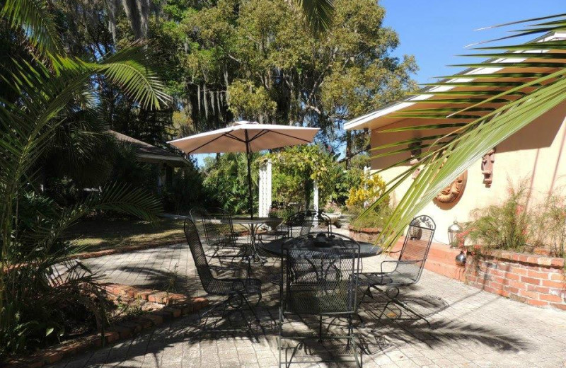 Guest patio at Magnolia Inn Bed & Breakfast.