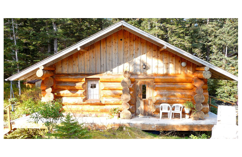 Cabin exterior at Afognak Wilderness Lodge.