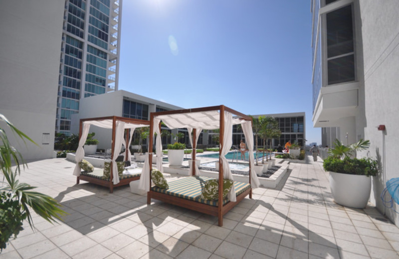 Poolside beds at Casa Moderna Miami.