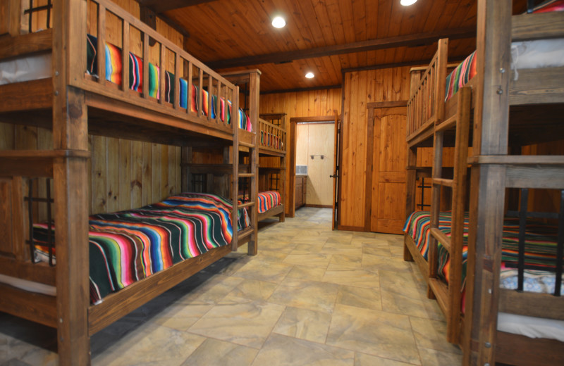 Rental bunk beds at Frio Family Getaway