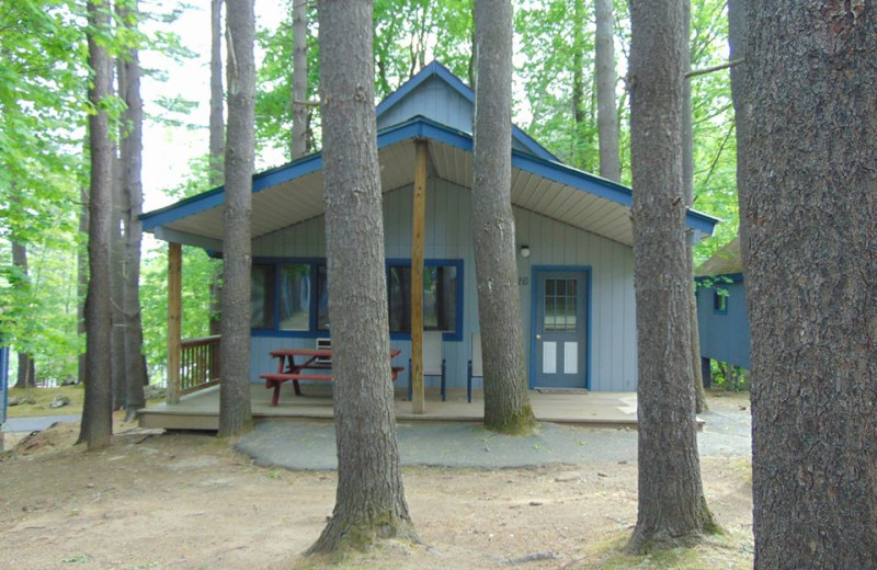 Cabin exterior at The Depe Dene Resort.