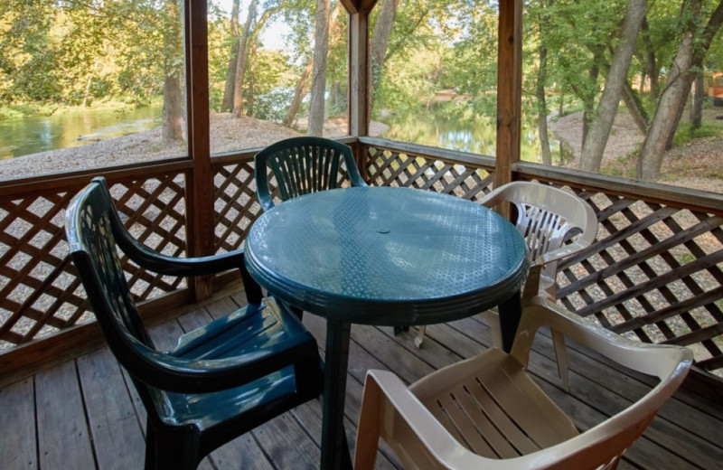 Cabin porch at MarVal Resort.