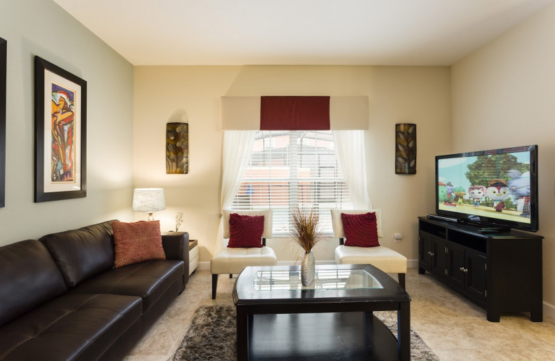 Rental living room at Orlando Luxury Escapes Vacation Rentals.