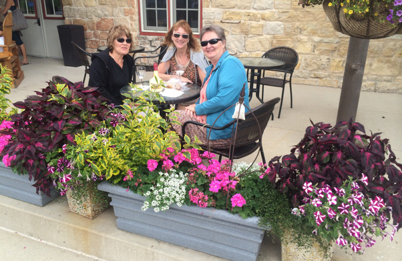 Patio at Stone Mill Hotel and Suites.