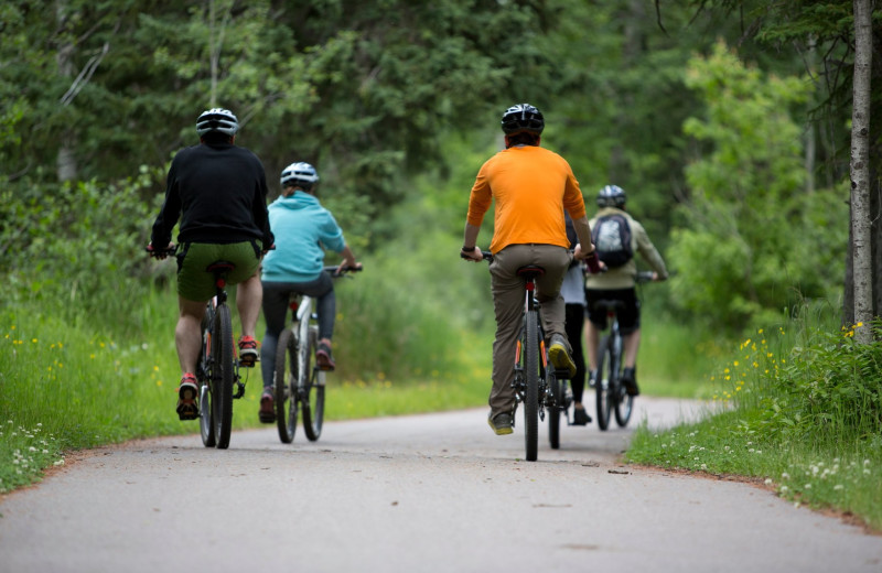 Biking at Temperance Landing on Lake Superior.