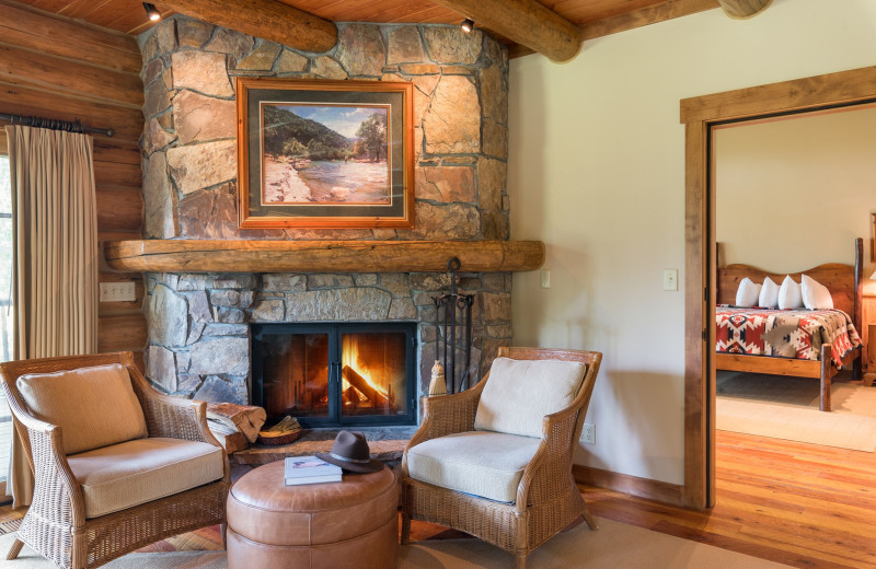 Guest room at South Fork Lodge.