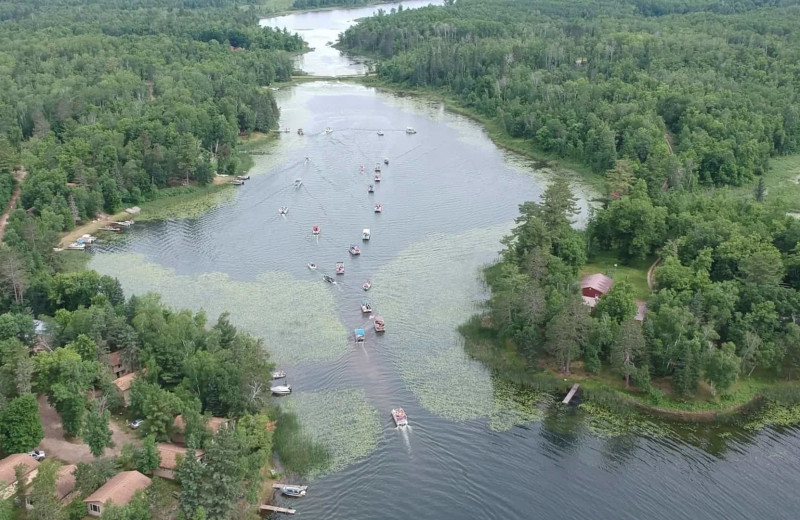 Aerial view of Little Norway Resort.