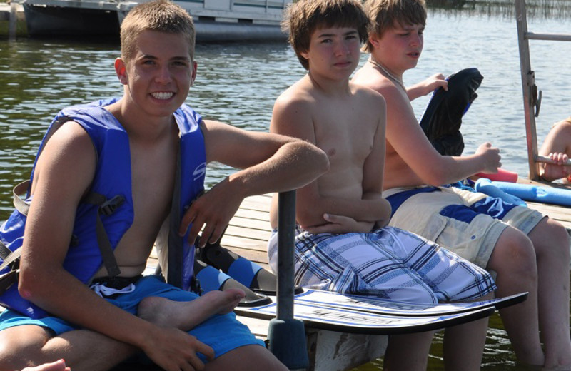 Kids on dock at Cedar Point Resort.